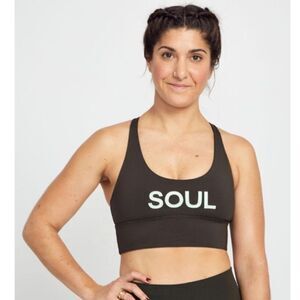 Lululemon x SoulCycle dark olive green strappy Free To Be Moved sports bra